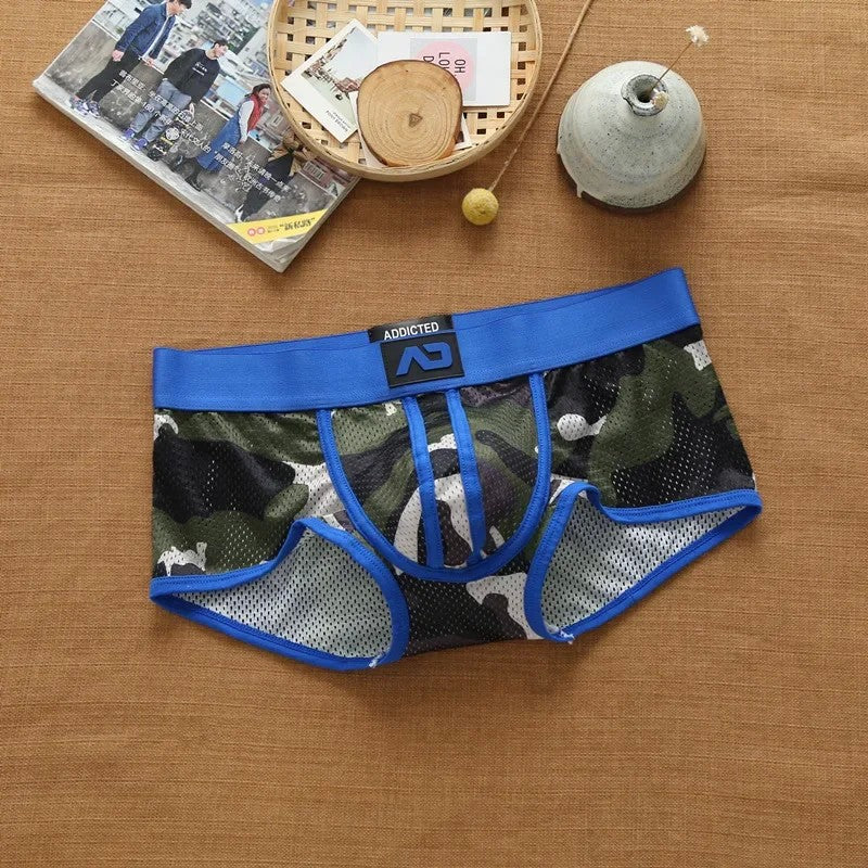 Men's nylon mesh breathable cool Camouflage underwear addicted youth boxer briefs