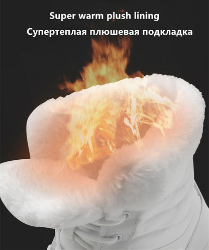 2025Brand Warm Winter Men's Hiking Boots Outdoor Snow Men Boots Men Work Casual Sneakers High Top Keep Warm Non-slip Ankle Boots