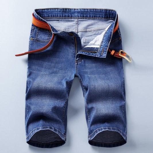 Denim Shorts Men's Summer Thin Straight Classic Designer Business Short Jeans Brand Clothing Stretch Korean Casual Male Shorts