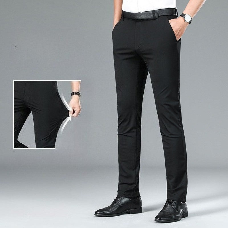 29-40 Men's Summer Pants Thin Straight Stretch Casual Pants with No Trace  khaki man trousers for work Fabric Silky Cool Feeling