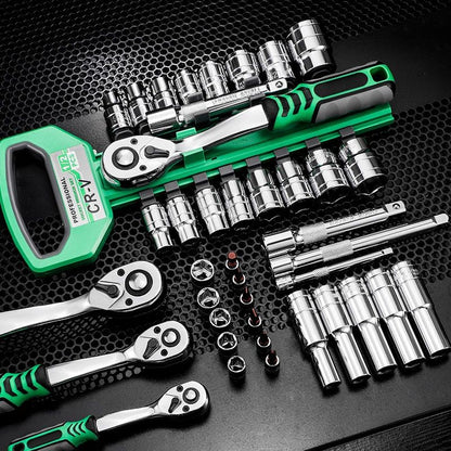 Jogo de Chaves com Cabo Catraca, 1/4", Ferramentas de Reparo Catraca 3/8", Ferramentas Manuais de Reparo Automotivo, Chave Catraca de 72 Dentes
