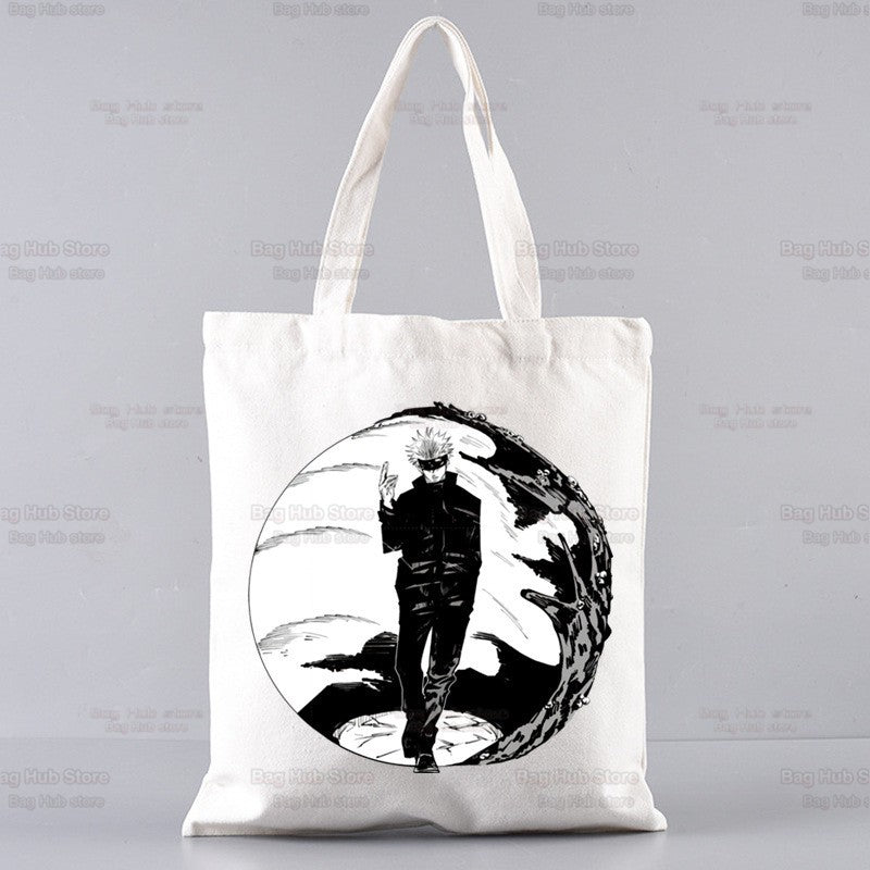 Jujutsu Kaisen Cartoon Shopping Bag Ryomen Sukuna Itadori Yuji Bolsas De Tela Shopper Okkotsu Yuta Gojo Satoru Shopping Jute Bag