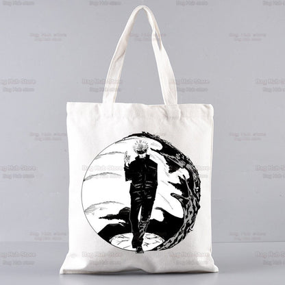 Jujutsu Kaisen Cartoon Shopping Bag Ryomen Sukuna Itadori Yuji Bolsas De Tela Shopper Okkotsu Yuta Gojo Satoru Shopping Jute Bag