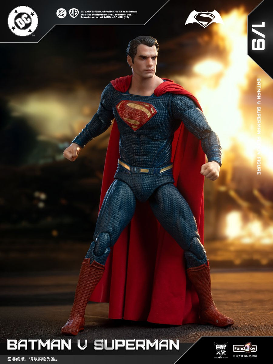 Novo conjunto de figuras Fondjoy BVS, Boneco de Ação Batman Blindado, Superman com Armadura Danificada 1/9 Batman V Superman: A Origem da Justiça DC Toys