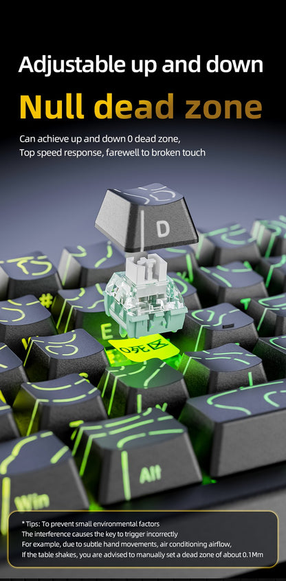 ATTACK SHARK X68PRO HE Wireless Keyboard,Magnetic Switch,With 0.01mm RT Accuracy,8KHz Polling Rate,0.125ms Latency,RGB Backlight