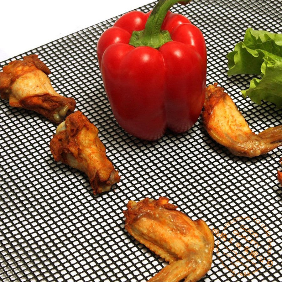 50PCS Non-Stick High Temperature Resistant BBQ Grid Pad Barbecue Mesh Reusable Easily Cleaned Cooking Pads Baking Grill Tool