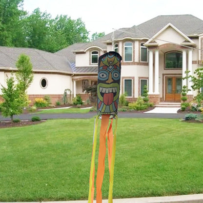 1 pcs Luan Tiki Totem Outdoor Windsock ,Tropical Party Celebration Garden Windsock decoration Aloha Hawaiian Ocean Decor