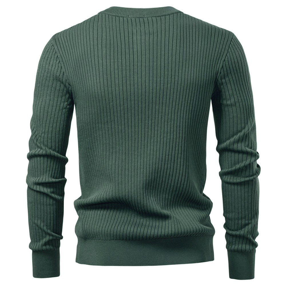 AIOPESON Men's Long Sleeve T-shirt Fall Winter Fashion Knit Slim Fit Polo Sweater Riibed Henry Collar Sweatershirt for Man