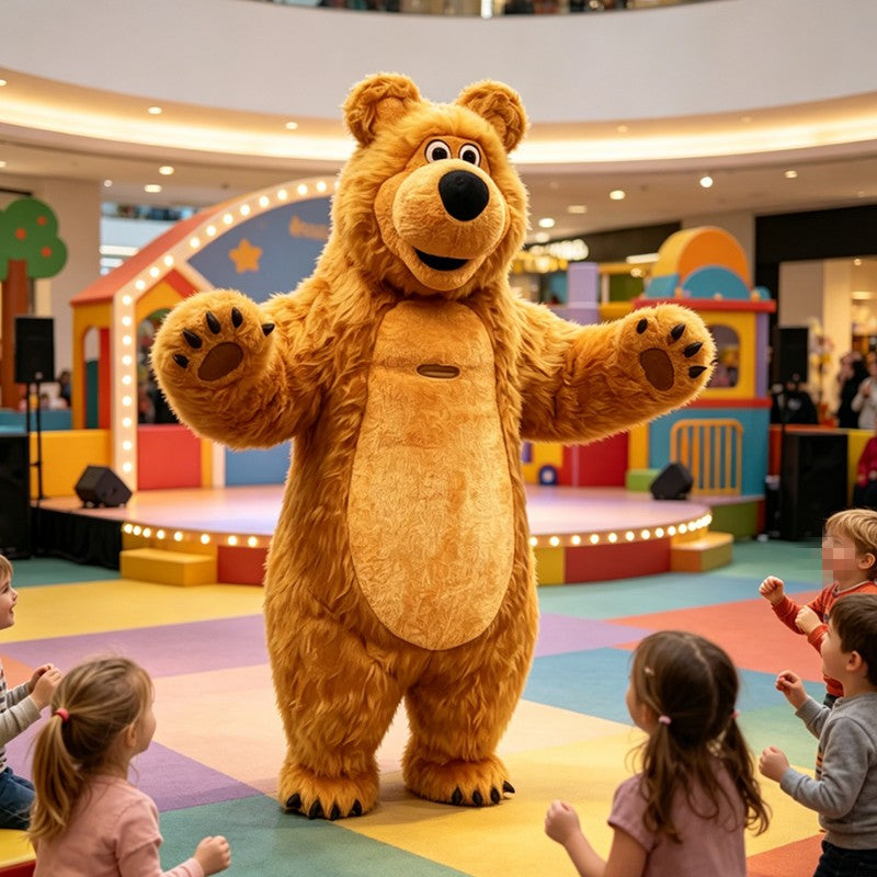 Inflatable Masha Bear Mascot Costume, A Walking Cartoon Doll Costume Suitable For Role-Playing, Applicable To Commercial Promoti