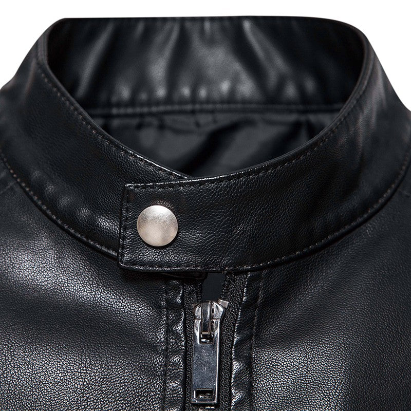 TRAF Leather Men's Youth Trend Autumn And Winter New Slim Korean Version Of Handsome Men's Autumn Coat Leather Jacket Men