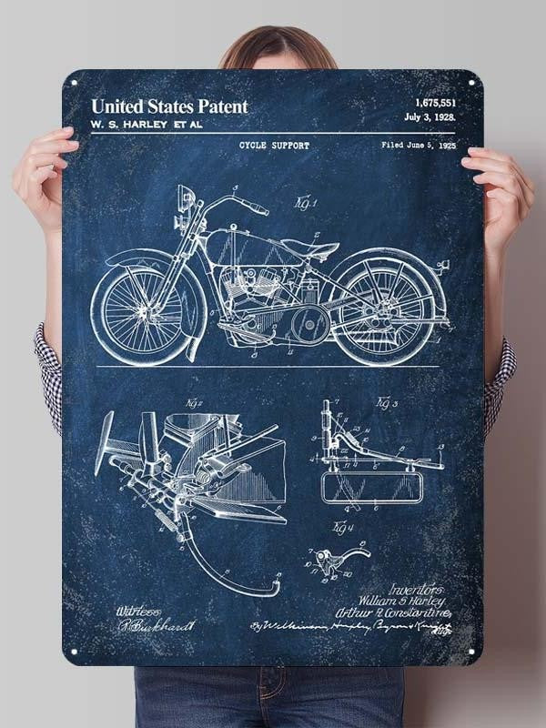 Letreiro de Flandres H-Harley Pôster de Motocicleta Decoração Estética de Quarto Masculino Placas de Metal Personalizadas para Garagem Decoração de Parede Retrô para Casa