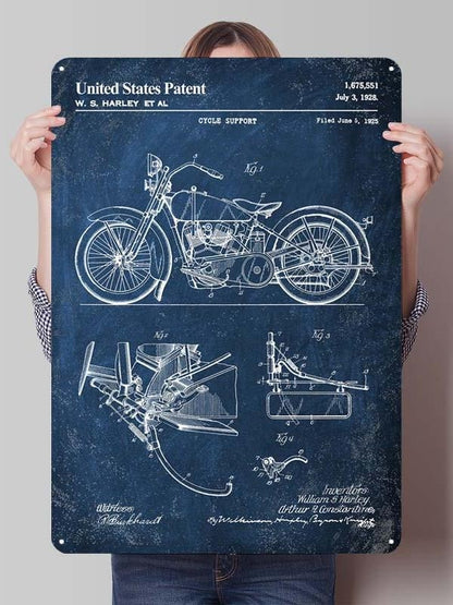 Letreiro de Flandres H-Harley Pôster de Motocicleta Decoração Estética de Quarto Masculino Placas de Metal Personalizadas para Garagem Decoração de Parede Retrô para Casa