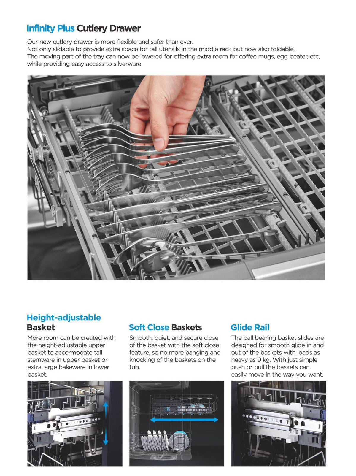 45 cm 10 Settings White Classic Freestanding Stainless Steel Electric Dishwasher Extra Drying Touch Control for Hotel Household