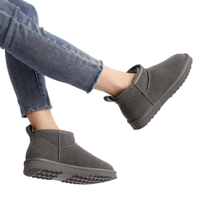 Bebealy Winter Suede Boots For Women Classci Genuine Brand Women Boots Outdoor Short Plush Antiskid Ankle Boots Cozy Fuzzy Boots