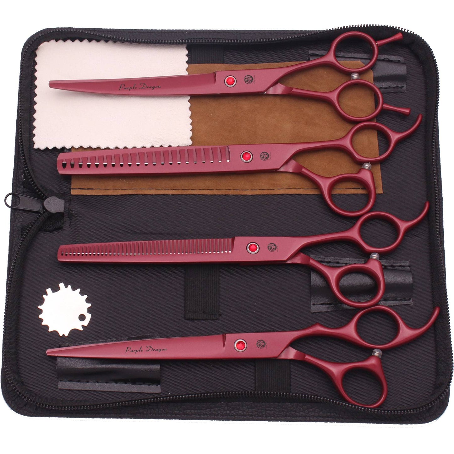 Dog Grooming Scissors Professional Stainless 7.5" Pet Hairdressing Scissors Dog Curved Scissors Thinning Shears Color Comb Z3088