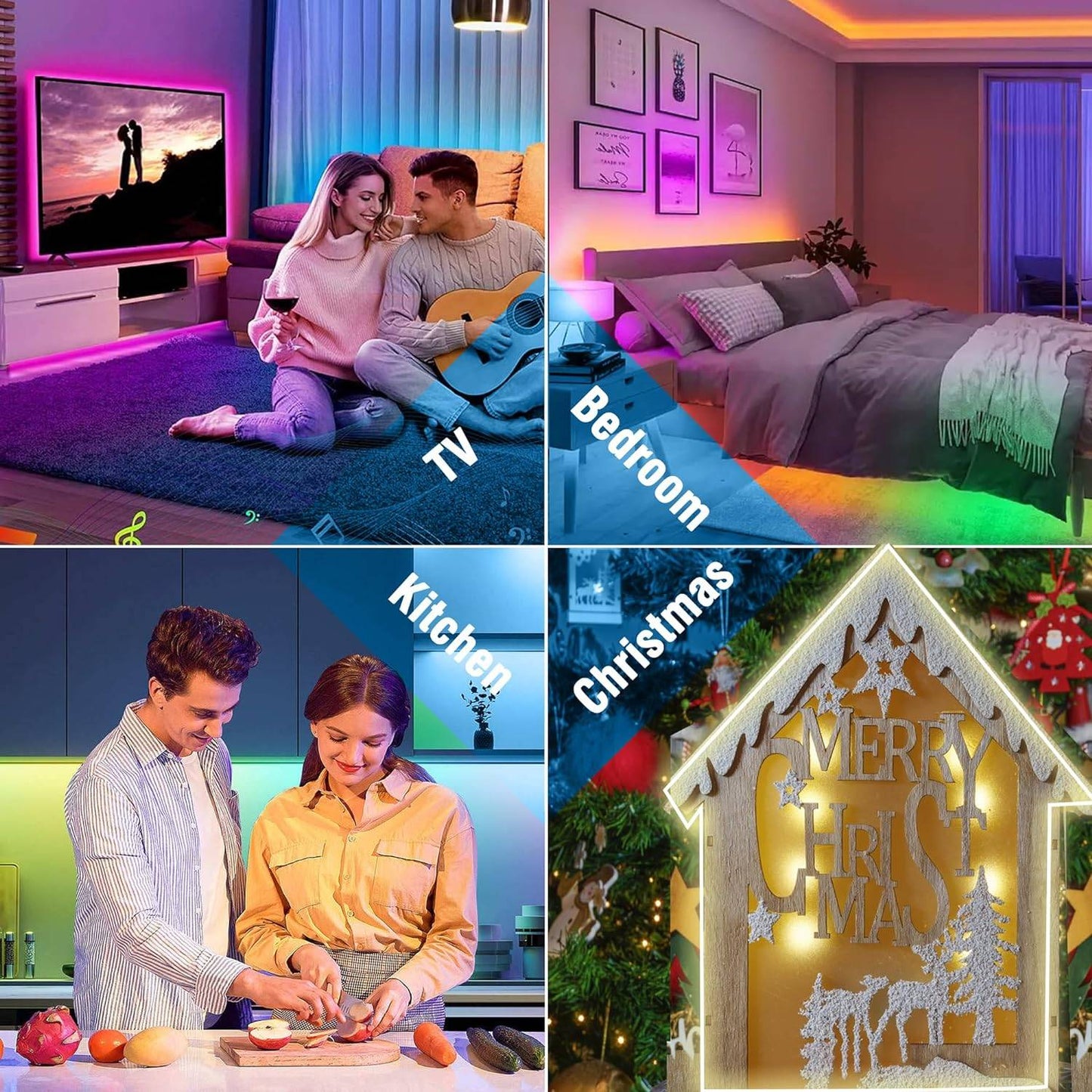 30M/20M Mexllex RGB Neon Light Strip with APP &Remote, Color Change Waterproof Music Sync Mode for Bedroom Room Outdoors Decro