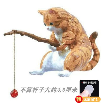 Gato-pescador Decoração de Interiores de Carro Resina Fofa com Óculos de Tubo Pingente para Retrovisor de Carro Saída de Ar para Acessórios de Carro