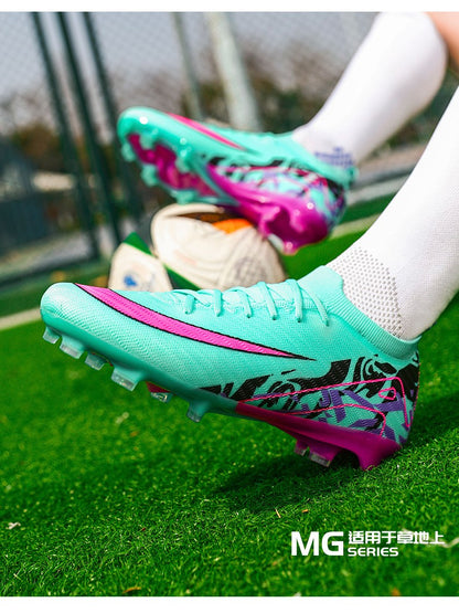 New Men Football Boots Training Long Spikes Soccer Shoes Sneakers Original  Drop Shipping Futsal Cleats Match Ultralight Indoor