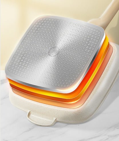 COOKER KinG Egg Frying Pan Three-in-one Non-stick Pancake Pans Breakfast Steak Flat-Bottomed Pan for Gas Stove Induction Cooker