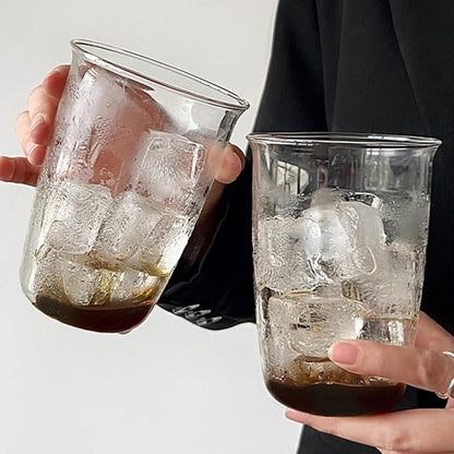 Copos de café gelado Copo de vidro estético Garrafa de água Copos para beber Utensílios de mesa decorativos Caneca de café gelado Copo de coquetel