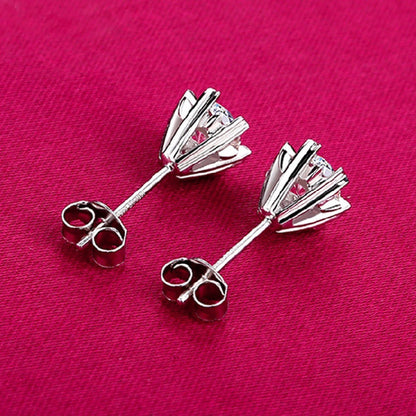 Luxury Brand Jewelry 925 Sterling Silver AAA Zirconia Flower Earrings for Women Engagement Jewelry Gift