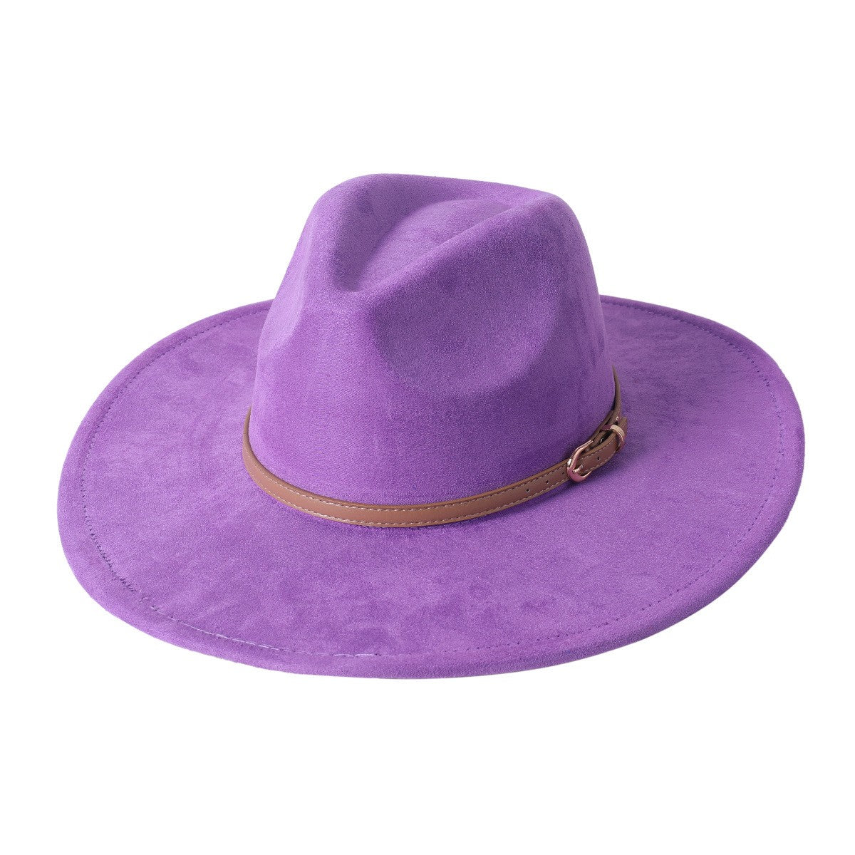 Chapéu fedora de aba larga com cinto de camurça vegana em formato de coração para homens e mulheres chapéu jazz de feltro chapéu feminino clássico