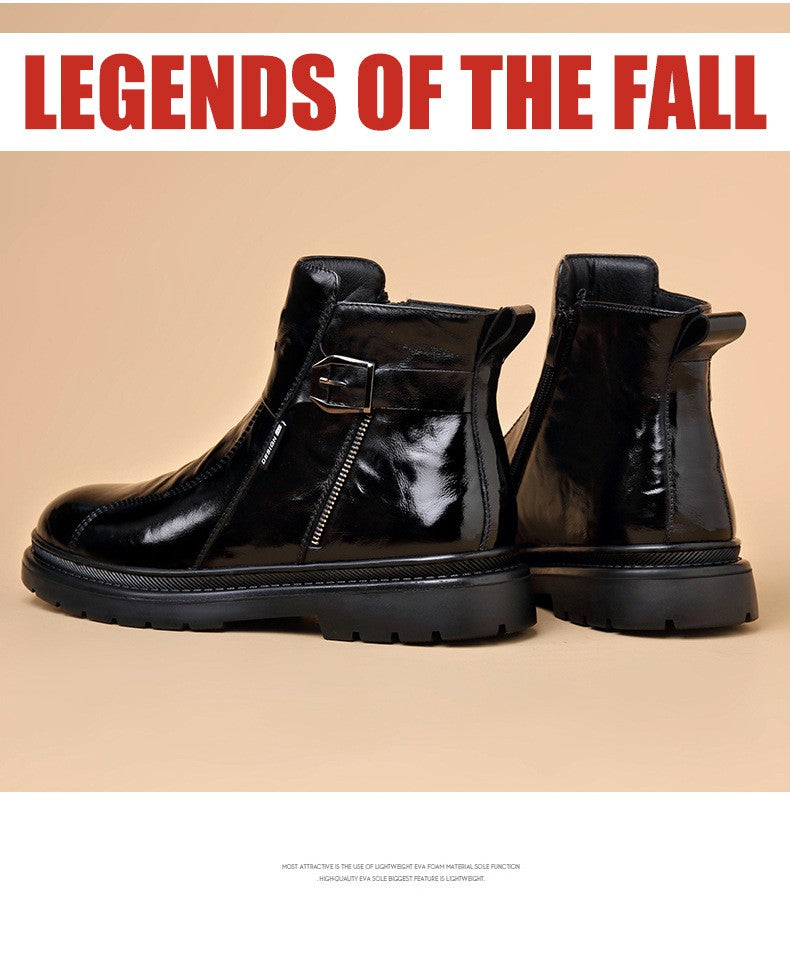 British-style Men's Casual Retro Chelsea Boots for Men Autumn Winter Cow Leather Shoes Male Fashion New Designer Ankle Boots Man