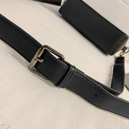 Single Shoulder Bag, Men's Genuine Cowhide Leather, Niche Design, Casual Crossbody Bag, Trendy Texture, Small Square Bag