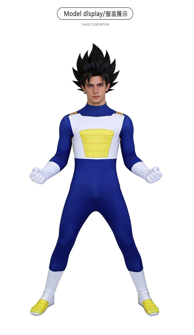 Halloween Vegeta Cos Jumpsuit Game Character Cosplay Bodysuit Halloween Party Costume Adult Fancy Dress Outfit Cosplay Uniform