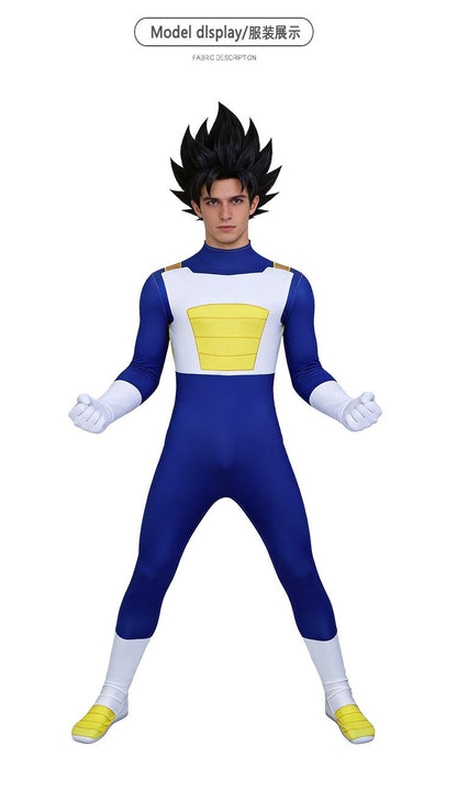 Halloween Vegeta Cos Jumpsuit Game Character Cosplay Bodysuit Halloween Party Costume Adult Fancy Dress Outfit Cosplay Uniform