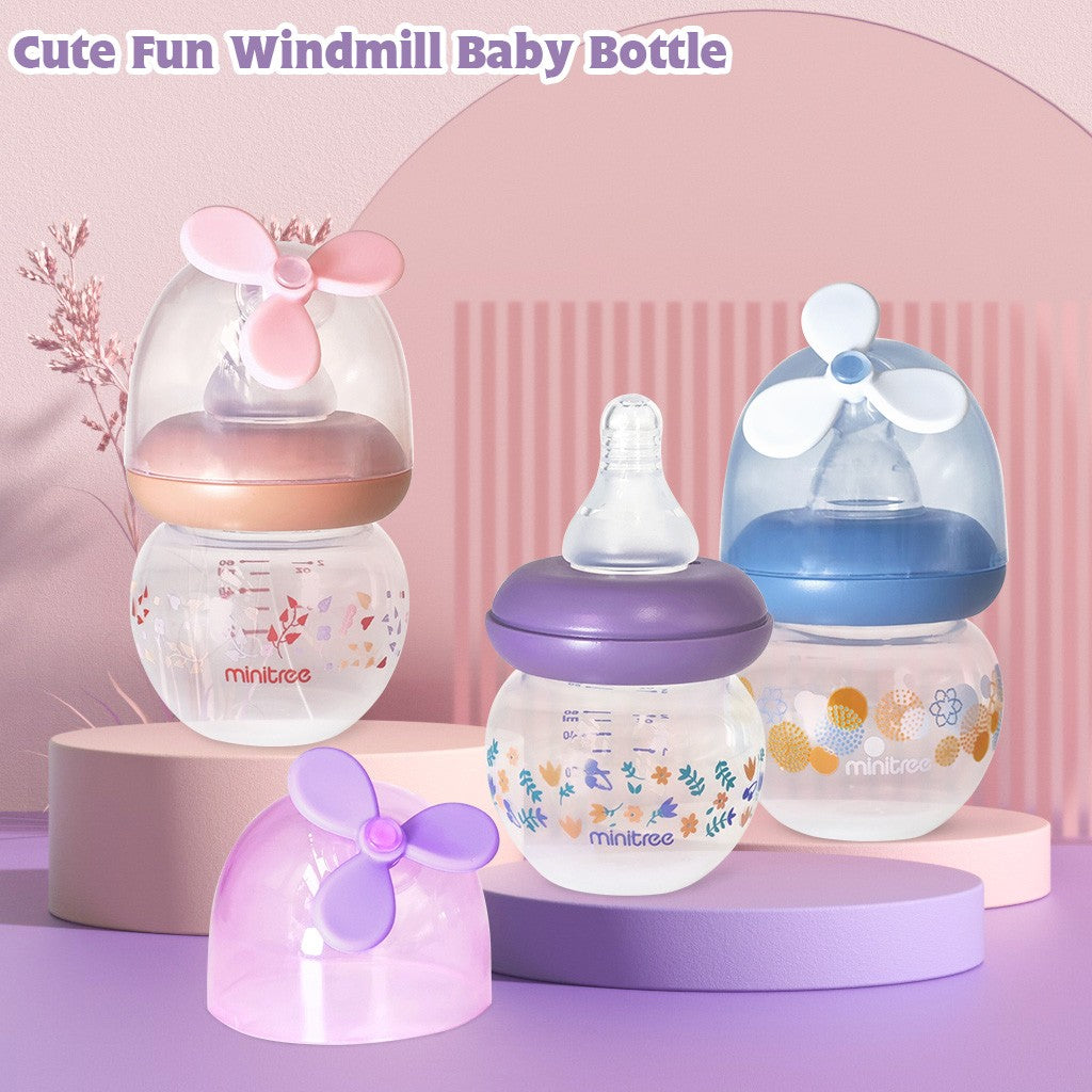 60ML mini baby bottle with windmill design, made of PP material