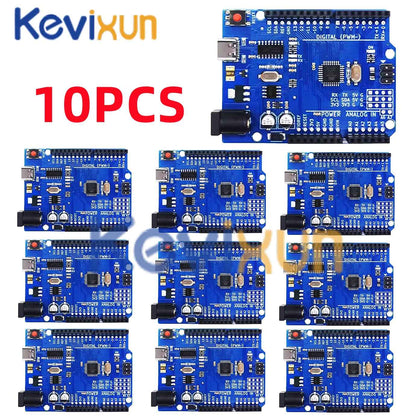1-10PCS UNO R3 CH340G MEGA328P Chip para Arduino UNO R3 + CABO USB/TIPO-C Placa de Desenvolvimento ATMEGA328P-AU 16Mhz