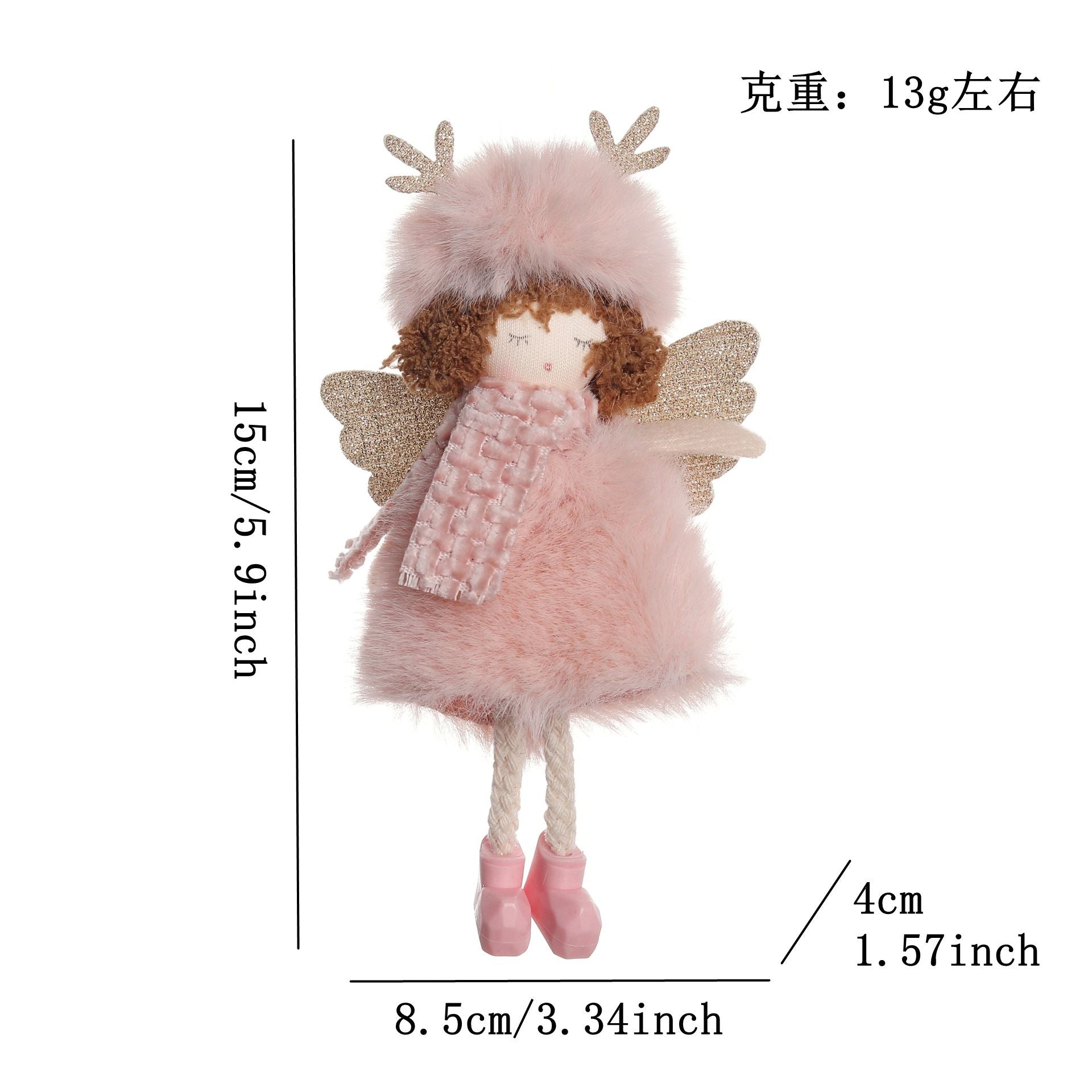 Christmas plush antlers angel girl pendant Christmas tree pendant creative doll pendant gift