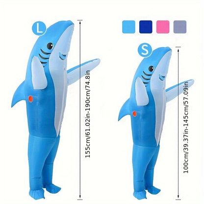 Cute and unique standing shark design inflatable costume Halloween and Christmas inflatable costume props