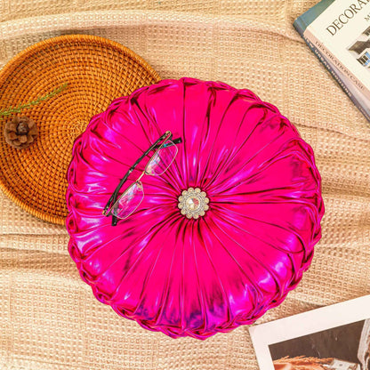 2025 New Circular Nordic Ins Style Solid Color Sequins Wheel Pillow Sofa Cushion Bedside Window Futon Cushion Pumpkin Pillow