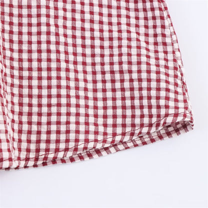 Women's Shirt Fall 2025 New Red Check Long Sleeve Stacked Decoration Pastoral Collegiate Shirt Casual Fashion Lively Personality
