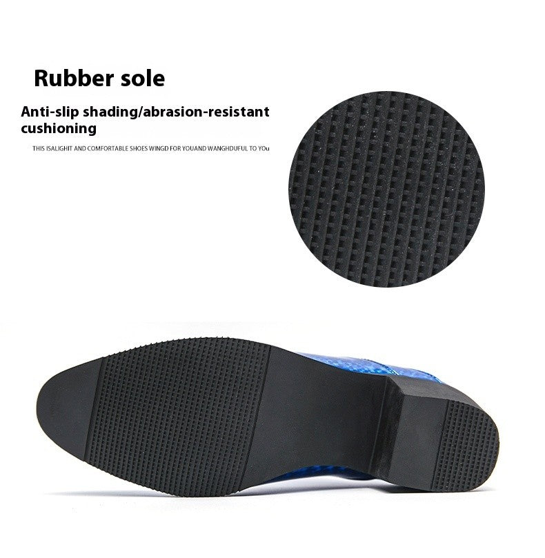 New pointed high-heeled shoes for men to increase business dress office men's shoes groom wedding wedding shoes