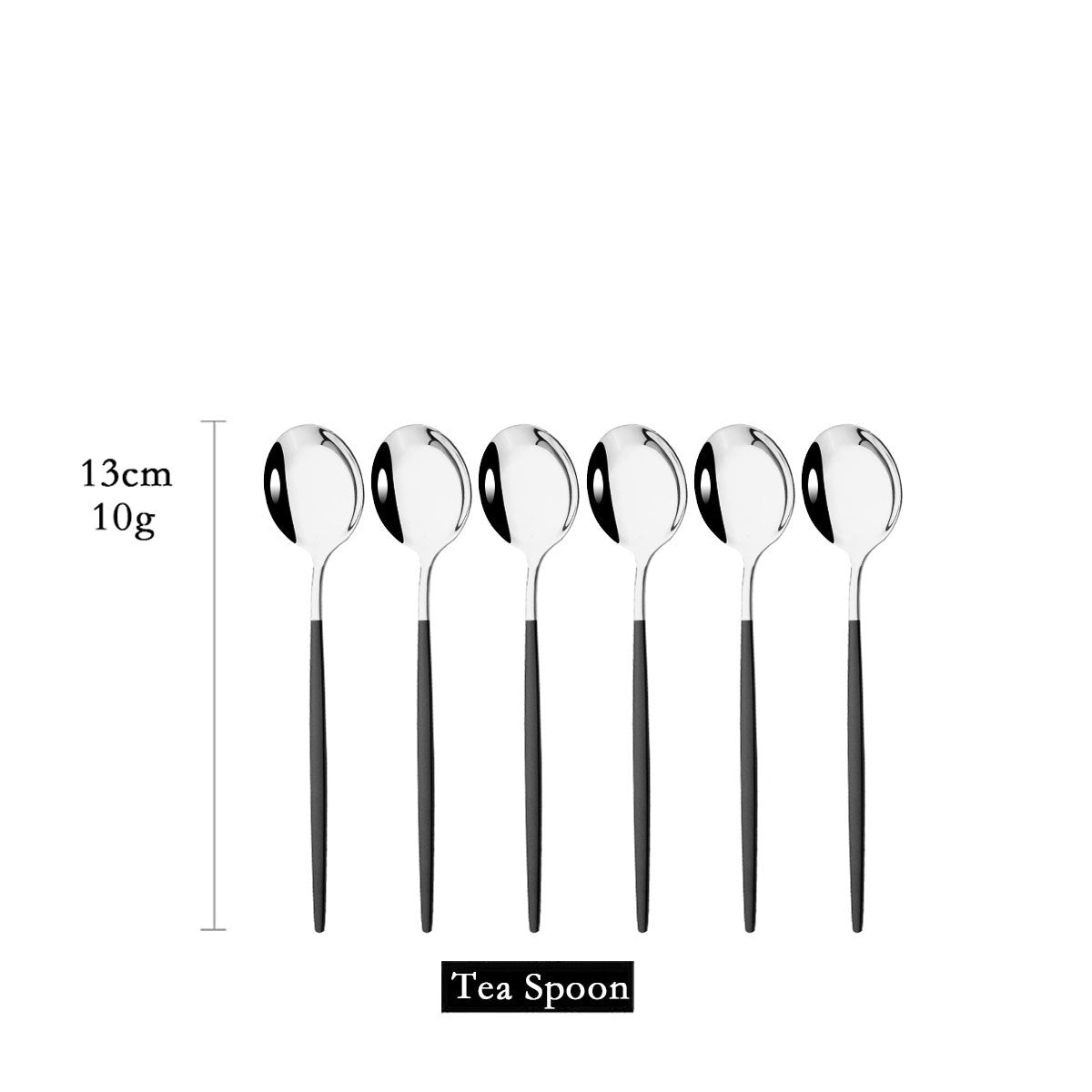 6Pcs/Set Teaspoon Stainless Steel Flatware Colorful Cake Fruit Spoons Dessert Small Coffee Spoon Snack Kitchen Dinnerware Tools