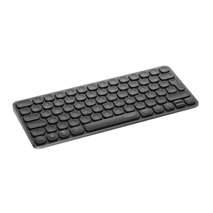 Teclado Sem Fio Bluetooth Multidispositivo Recarregável Rapoo E9050L ABNT2 Português Brasil na Cor Preta com Teclas Multimídia