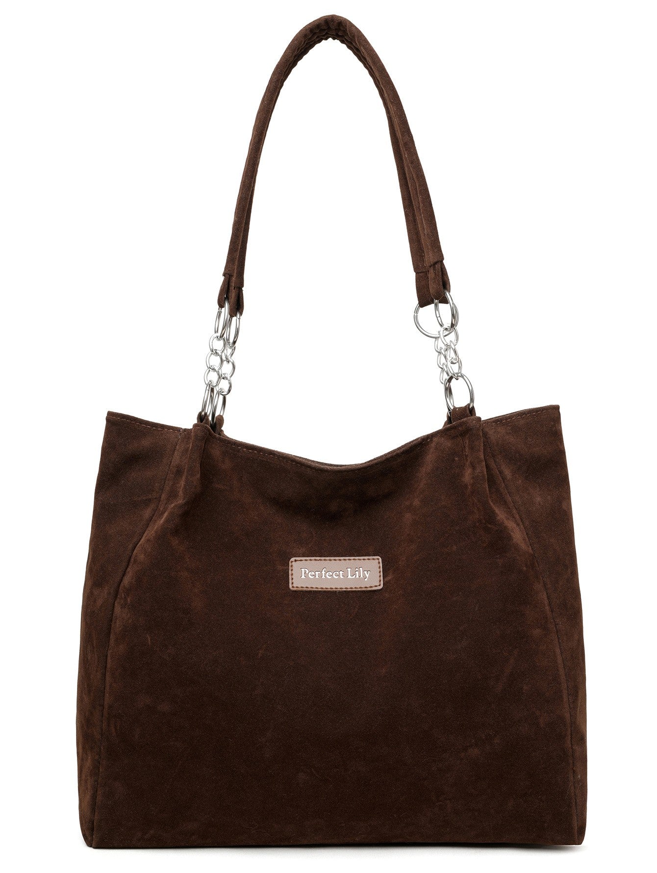 European American Autumn Winter Large Capacity Suede Women's Bag, Vintage Handbags Women Shoulder Bag, Retro Faux Suede Tote Bag