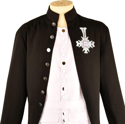 Fulujiacos Ghost Cosplay Costume Alpha and Omega Papa Emeritus Cosplay Costume uniform Suit Halloween Stage Show Roleplay Men