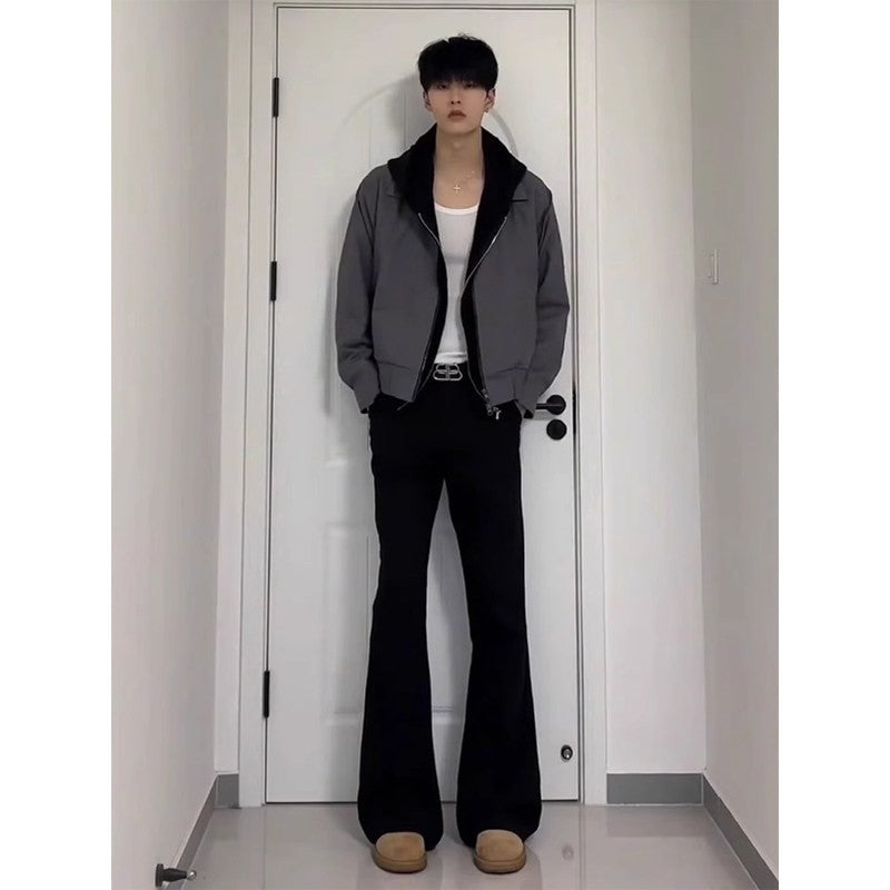 Cleanfit Extended Length Men's Jeans High Waist Slim Straight Leg Micro Flared Pants Bla Knife  Faionable Tall Size