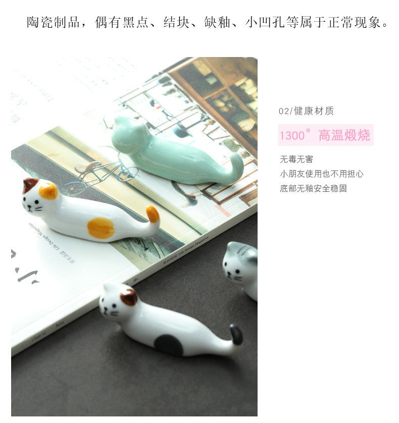5 peças Kawaii Gato Suporte para Hashi Cerâmica Descanso de Hashi para Casa Restaurante Acessórios de Mesa Suprimentos Apoio de Hashi