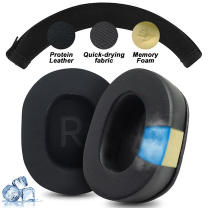 Earphone pads For REDRAGON H510 710 ZEUS-X RGB replacement Earpads headphones Earmuffs Soft cloth Memory Covers Sponge  Protein