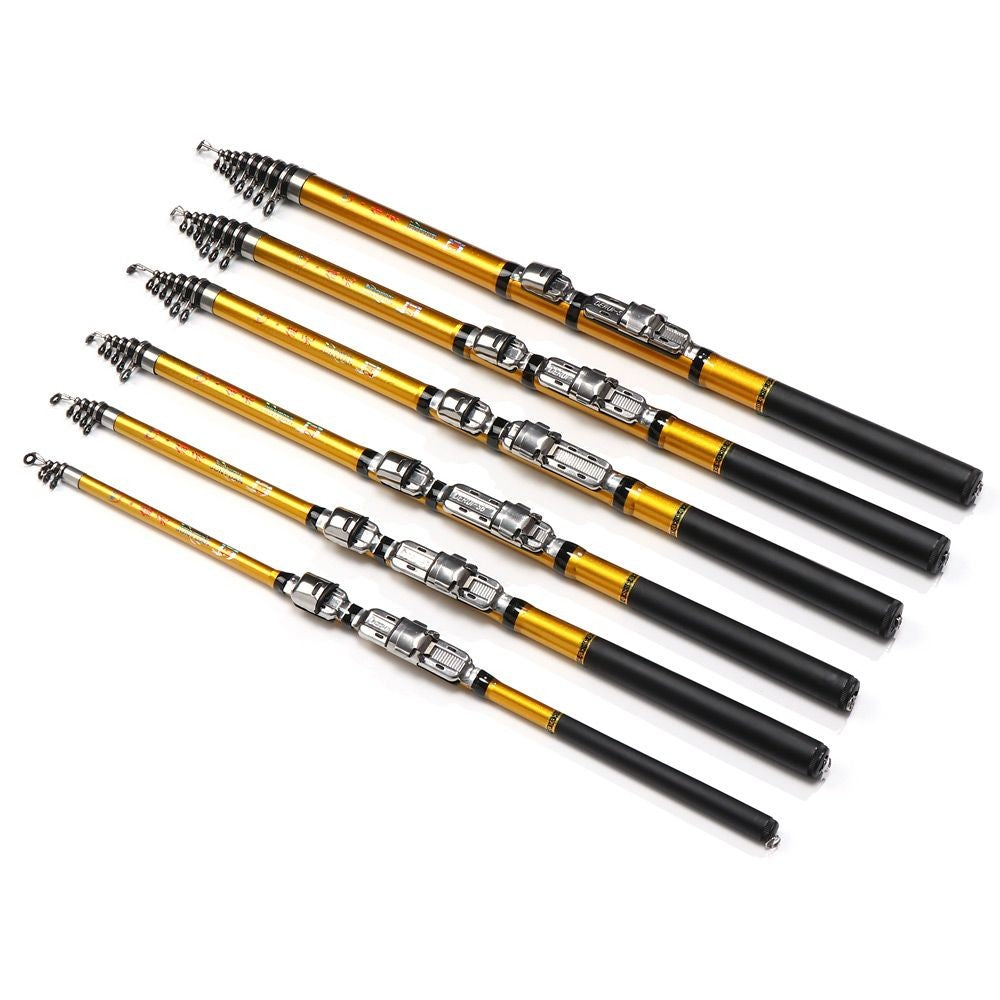 Vara de Pesca de Mar em Material de Carbono, Vara de Pesca Telescópica de Qualidade, Varas de Spinning de Qualidade 1.5m, 1.8m, 2.1m, 2.4m, 2.7m, 3m