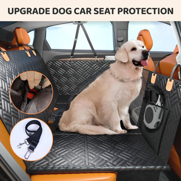Capa de assento de carro para cães no banco traseiro, extensor de banco traseiro de fundo rígido, capacidade de carga de 180 kg, rede para cães lavável de alta resistência 600D anti-arranhões para carros e SUVs