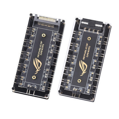 5V/3PIN ARGB Cable Splitter Hub ASUS AURA SYNC RGB Fan Hub Adapter SATA Power Extension Cable Adapter for Computer PC Cooler