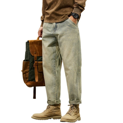 Men's 95% Cotton Jeans High Quality Loose Harem Pants Fashion Baggy Casual Outdoor Work Denim Pants Brand Men's Clothing
