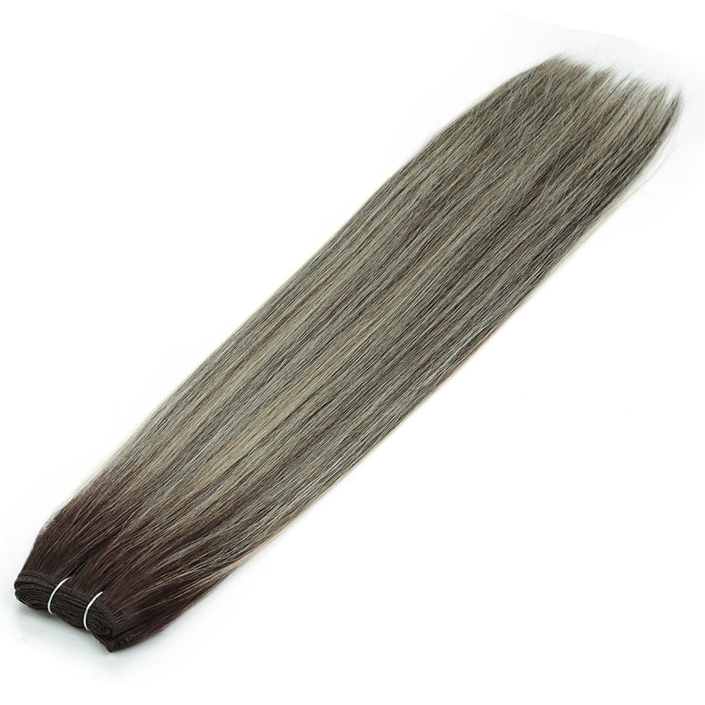Alibaby Extensões de Cabelo Liso Ombré Tecelagem 26 Polegadas Cabelo Sintético Liso Longo Pacotes Cheios até as Pontas 150g