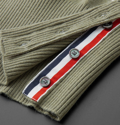 Luxury brand men's knitted sweater for autumn and winter high-end striped design Korean version boutique cardigan casual jacket